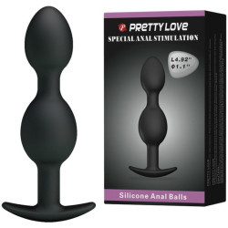 Pretty Love - Balles Anal En Silicone 12.5 Cm Noires